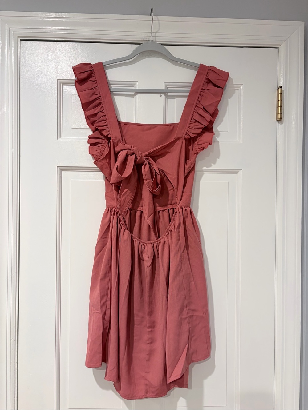 Source Unknown Rust Pink Ruffle-Strap High-Low Sundress - Picture 2 of 9